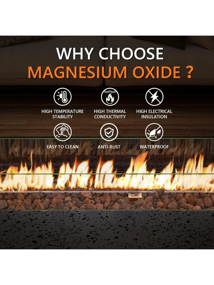 56 inch Outdoor Propane Fire Pit & Outdoor Fireplaces, Coffee Table, 50000 BTU Stainless Steel Burner, Free Lava Rocks an