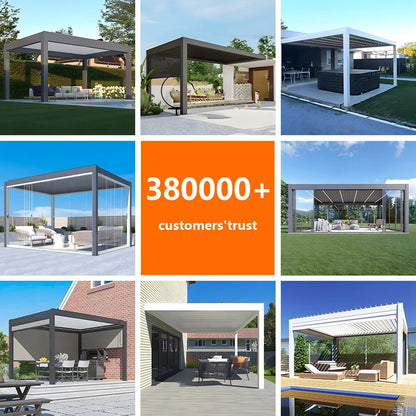 Waterproof Summer Shade Bioclimatic Awning Cover Electric Louvered Roofs for Garden Outdoor Aluminium s in Europe Pergola