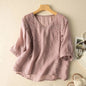 Solid Cotton Linen Blouse Women Vintage Embroidery Chiffon Shirts Loose Thin Oversized Tops Tunic Blouses Indie Folk Blusas Tops