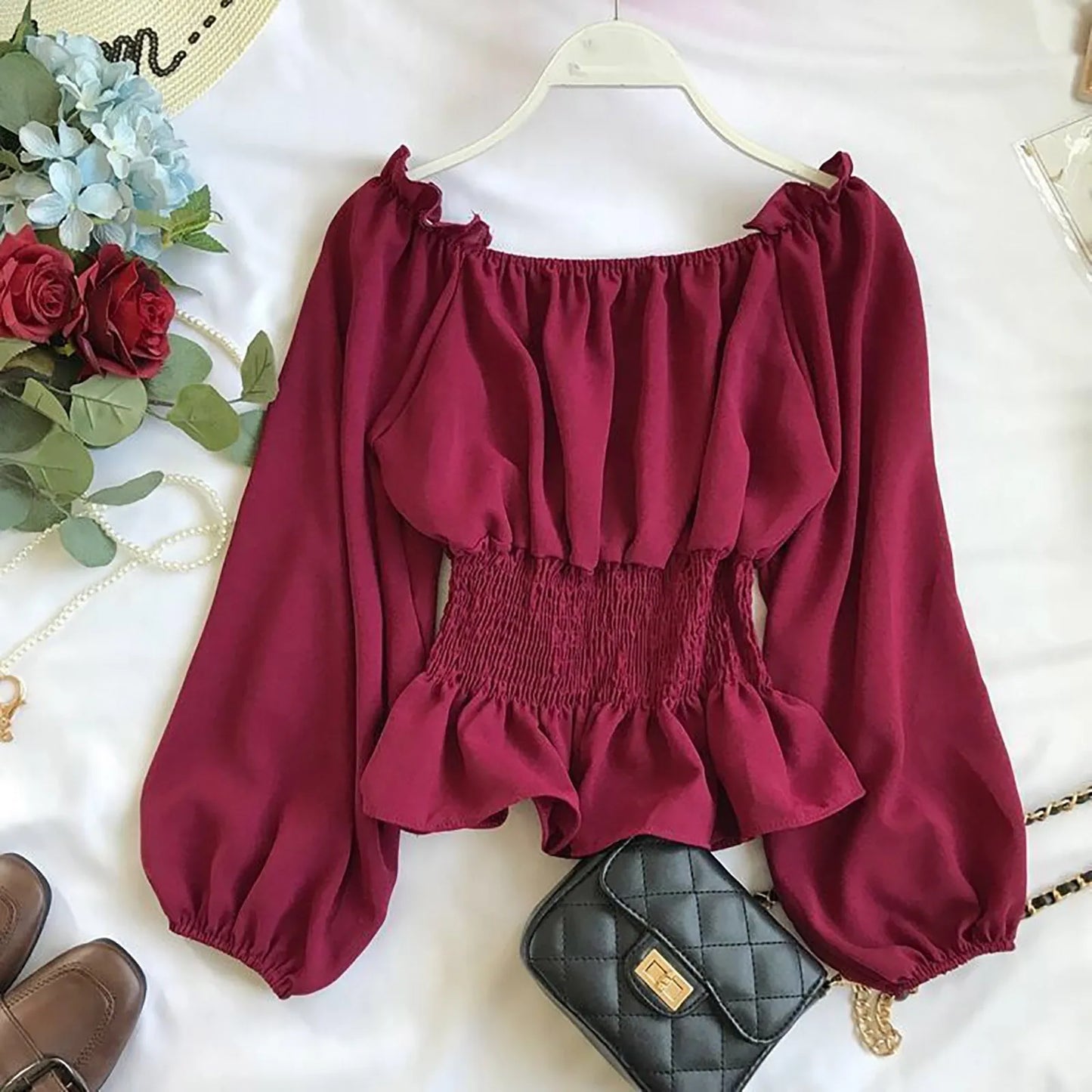 Women Long Sleeve Elegant Top Medieval Shirt Bell Sleeves Off Shoulder Gothic Shirt Turtle Neck Top For Women Pack рубашка