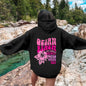 Women Sweatshirts Casual Long Sleeve Letter Graphic Tee Shirts Hooded Sweatshirts Pink Palm Puff Streetwear Fleece Warm Top
