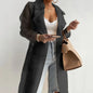 Jackets For Womens Mesh Transparent Overcoat Long Sleeve Buttoned Coat With Belt Turndown Collar Light Weight Long Jackets