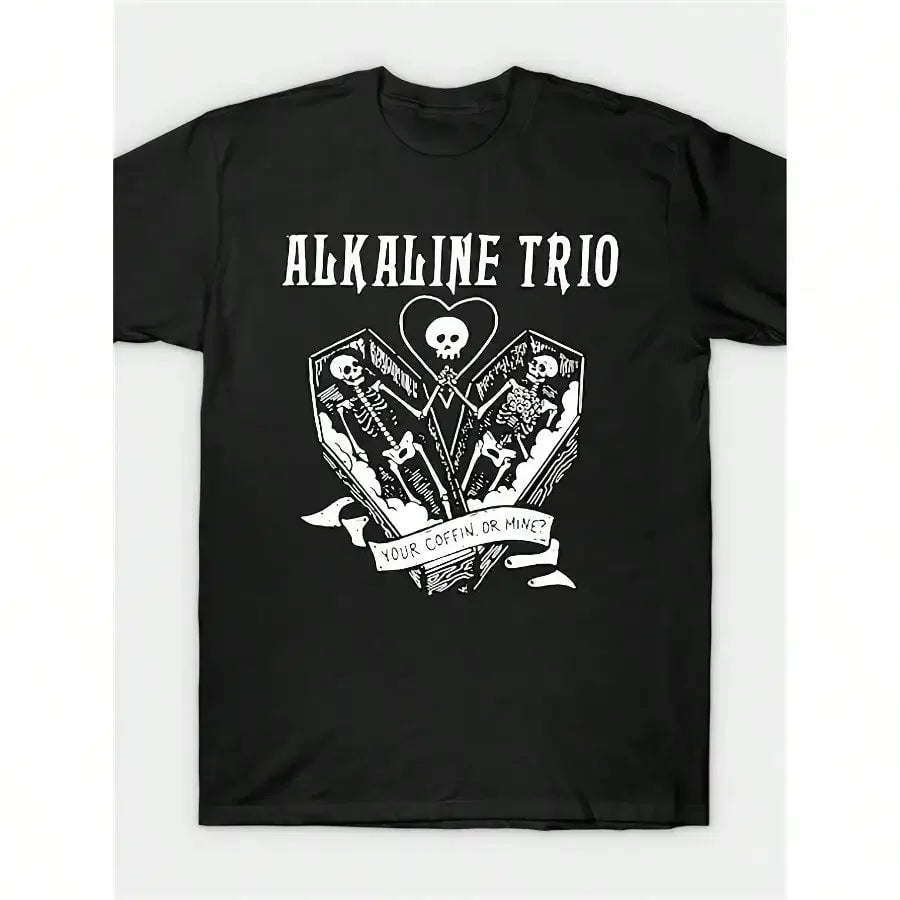 Alkaline Trio YOUR COFFIN OR MINE T-Shirt Print Black 220g New Arrived Pure Cotton Suitable For Birthday Parties Daily Commuting