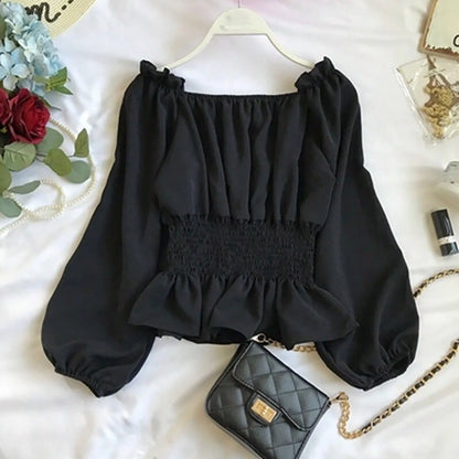 Women Long Sleeve Elegant Top Medieval Shirt Bell Sleeves Off Shoulder Gothic Shirt Turtle Neck Top For Women Pack рубашка