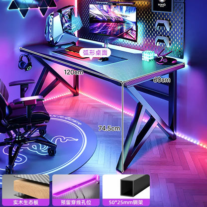 Solid wood computer desktop bedroom home simple desk student learning carbon fiber gaming table workbench