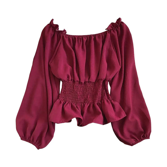 Women Long Sleeve Elegant Top Medieval Shirt Bell Sleeves Off Shoulder Gothic Shirt Turtle Neck Top For Women Pack рубашка