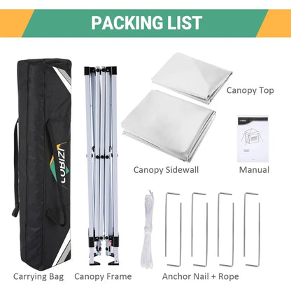 10x10 Pop Up Canopy Tent with 4 Removable Sidewalls, Waterproof Outdoor Commercial Easy Set Up Gazebo Tent Canopy Tents for Par