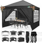10x10 Pop Up Canopy Tent with 4 Removable Sidewalls, Waterproof Outdoor Commercial Easy Set Up Gazebo Tent Canopy Tents for Par