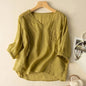 Solid Cotton Linen Blouse Women Vintage Embroidery Chiffon Shirts Loose Thin Oversized Tops Tunic Blouses Indie Folk Blusas Tops