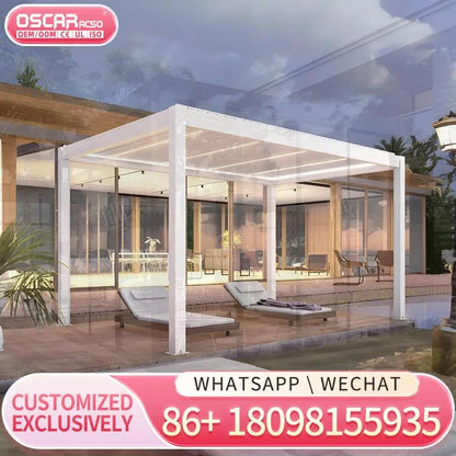 Waterproof Summer Shade Bioclimatic Awning Cover Electric Louvered Roofs for Garden Outdoor Aluminium s in Europe Pergola