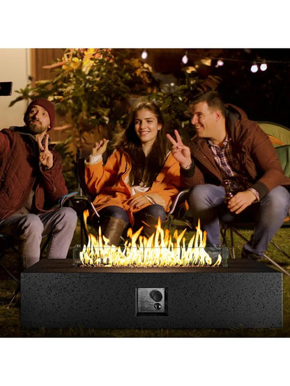 56 inch Outdoor Propane Fire Pit & Outdoor Fireplaces, Coffee Table, 50000 BTU Stainless Steel Burner, Free Lava Rocks an