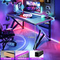 Solid wood computer desktop bedroom home simple desk student learning carbon fiber gaming table workbench