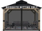 Universal 12x12 ft Gazebo Mosquito Netting, Replacement 4-Panel Sidewalls with Double Zippers for Patio, Backyard, Deck, and La