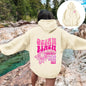 Women Sweatshirts Casual Long Sleeve Letter Graphic Tee Shirts Hooded Sweatshirts Pink Palm Puff Streetwear Fleece Warm Top