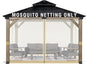 Universal 12x12 ft Gazebo Mosquito Netting, Replacement 4-Panel Sidewalls with Double Zippers for Patio, Backyard, Deck, and La