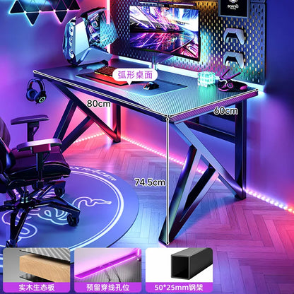 Solid wood computer desktop bedroom home simple desk student learning carbon fiber gaming table workbench