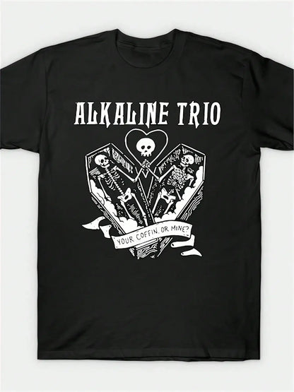 Alkaline Trio YOUR COFFIN OR MINE T-Shirt Print Black 220g New Arrived Pure Cotton Suitable For Birthday Parties Daily Commuting
