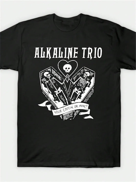 Alkaline Trio YOUR COFFIN OR MINE T-Shirt Print Black 220g New Arrived Pure Cotton Suitable For Birthday Parties Daily Commuting